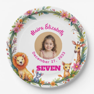 Modern Jungle Safari Photo Plate Birthday Party