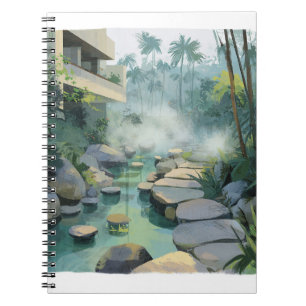 Modern Jungle Spa Stepping Stones Art Notebook