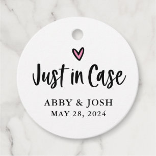 Modern Just in Case Wedding Recovery Kit Favour Tags