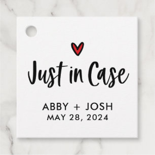 Modern Just in Case Wedding Recovery Kit Favour Tags