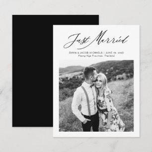 Modern Just Married Calligraphy Wedding Elopement