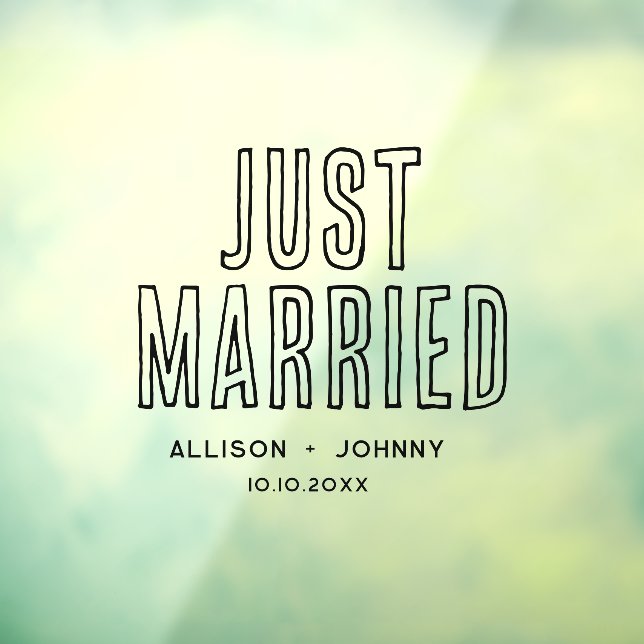 Modern Just Married Wedding Reception Car Decal (Sheet 3)