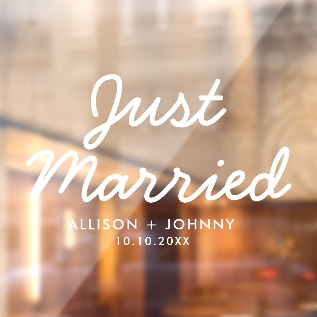 Modern Just Married Wedding Reception Car Decal (Sheet 2)