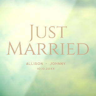 Modern Just Married Wedding Reception Car Decal