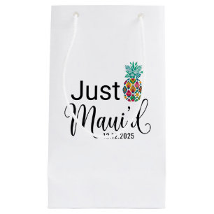 Modern Just Maui'd Hawaii Honeymoon Couple Small Gift Bag