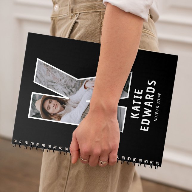 Modern "K" Photo Initial Monogram Notebook (Creator Uploaded)