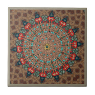 Modern kaleidoscope Ceramic Tile