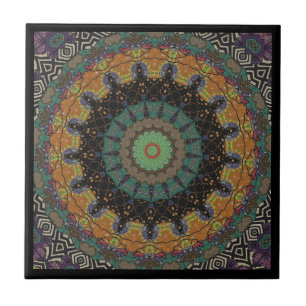 Modern kaleidoscope Ceramic Tile