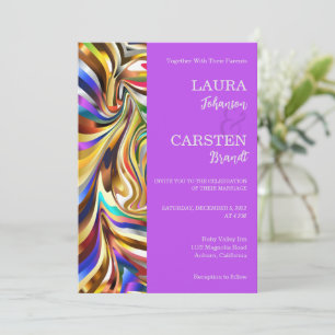 Modern Kaleidoscopic Wedding Invitation