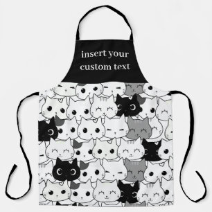Modern Kawaii Funny Cats Pattern Apron