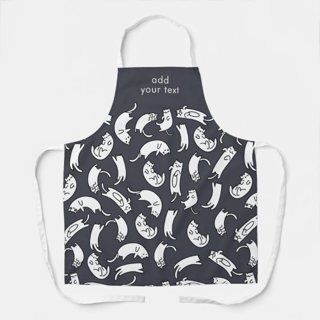 Modern Kawaii Funny Cute Cats Pattern Apron (Front)