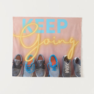 Modern Keep Going Motivational Tapestry