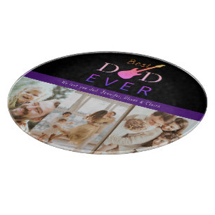 Modern Keepsake Best Dad Photo Collage Fathers Day Cutting Board