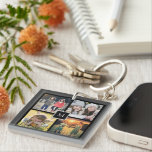Modern keepsake family photo collage monogram key ring<br><div class="desc">Modern family custom photo collage and monogram with Family monogram
You can easily change the photos,  add your own special photos.</div>