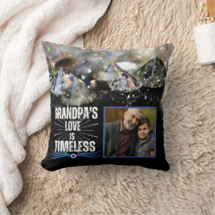 Modern Keepsake Grandfather Grandpa Family Photo Cushion