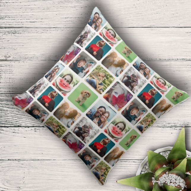 Modern Keepsake Photo Collage Pattern  Cushion (Creator Uploaded)