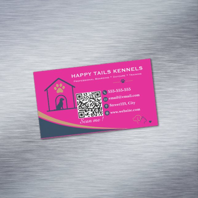 Modern Kennel QR Code   Magnetic Business Card (In Situ)