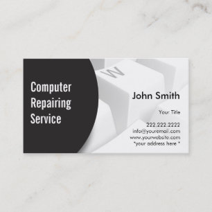 Modern Keyboard Computer Repairing Businss Card