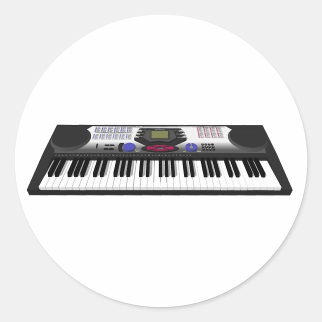 Modern Keyboard Synth: 3D Model: Classic Round Sticker (Front)