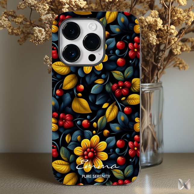 Modern Khokhloma Floral Pattern - Bold and Elegant Case-Mate iPhone Case (Creator Uploaded)