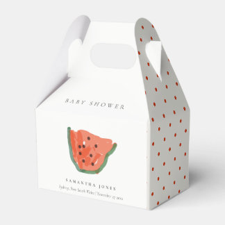 Modern Kid Hand Drawn Watermelon Fruit Baby Shower Favour Box