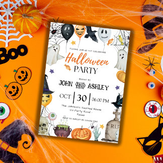 Modern Kids and Adults Halloween Party Invitation
