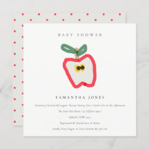 Modern Kids Hand Drawn Apple Fruit Baby Shower