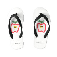 Modern Kids Hand Drawn Apple Fruit Red Green