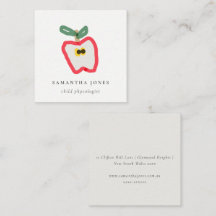 Modern Kids Hand Drawn Apple Fruit Red Green