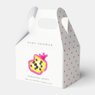 Modern Kids Hand Drawn Passion Fruit Baby Shower Favour Box