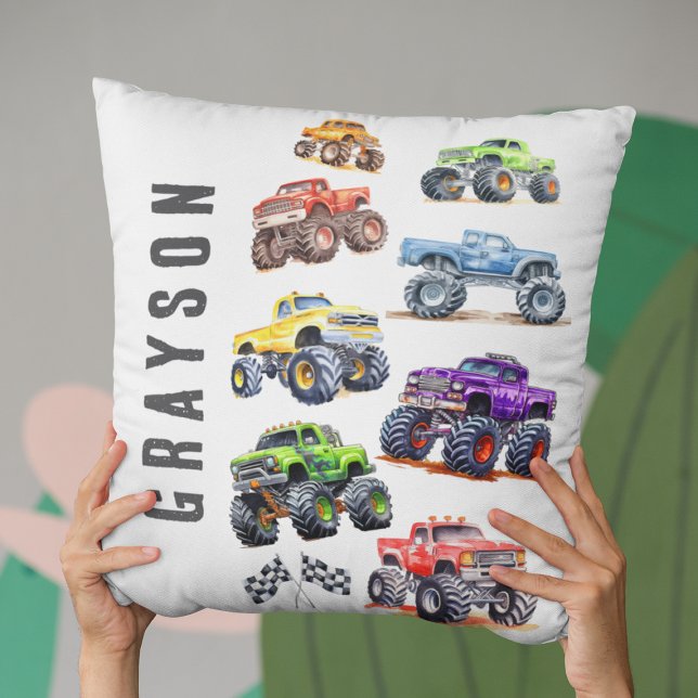 Modern Kids Monster Trucks Cushion (Creator Uploaded)