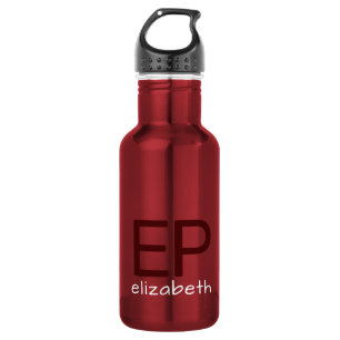 Modern Kids Red White Personalised Small 532 Ml Water Bottle