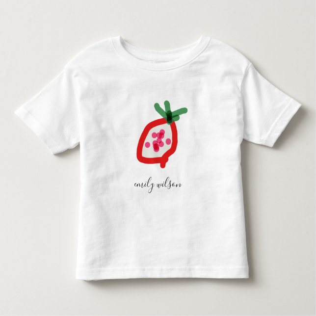 Modern Kids School Teacher Hand Drawn Dragon Fruit Toddler T-Shirt (Front)