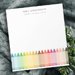 Modern Kids Teacher Colourful Rainbow Crayon Colou Notepad<br><div class="desc">If you need any further customisation or any other matching items,  please feel free to contact me at yellowfebstudio@gmail.com</div>