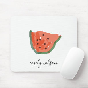 Modern Kids Teacher Hand Drawn Watermelon Fruit Mouse Pad