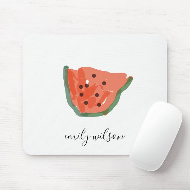 Modern Kids Teacher Hand Drawn Watermelon Fruit Mouse Pad (With Mouse)