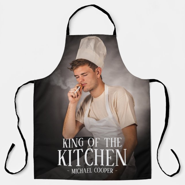 Modern King of the Kitchen Photo | Name Apron (Front)