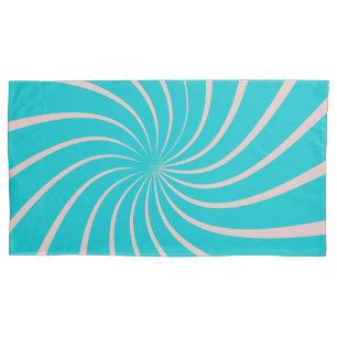 Modern king size colorful geometric blue pink chic pillowcase