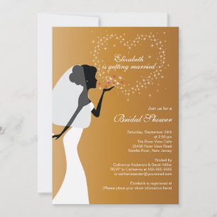 Modern Kissing Bride Bridal Shower Invitation
