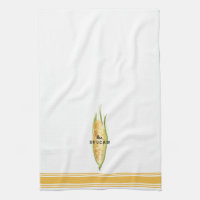 Modern Kitchen Corn pun art towel