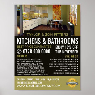 Modern Kitchen Design, Kitchen & Bathroom Fitter Poster