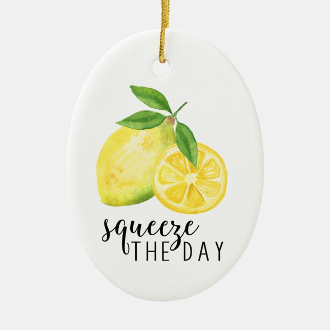 MODERN KITCHEN LEMON PUN CERAMIC ORNAMENT (Front)