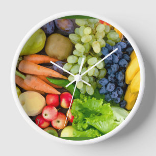 Modern Kitchen Wall Clocks Fruits And Vegetablese