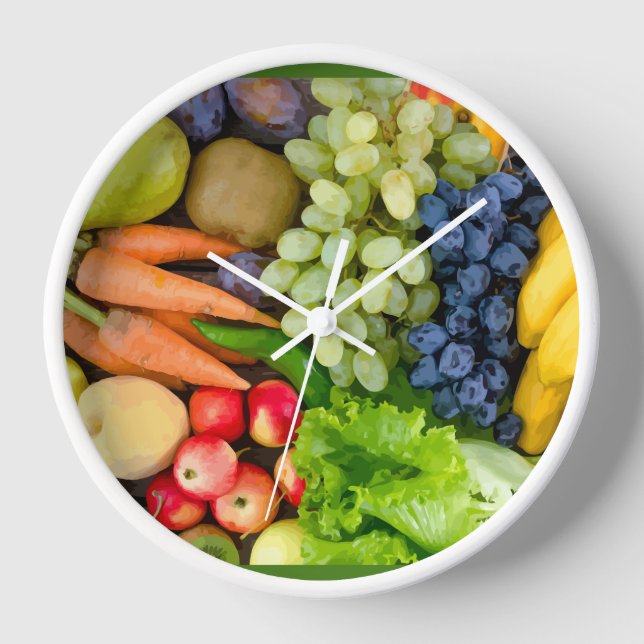 Modern Kitchen Wall Clocks Fruits And Vegetablese (Front)