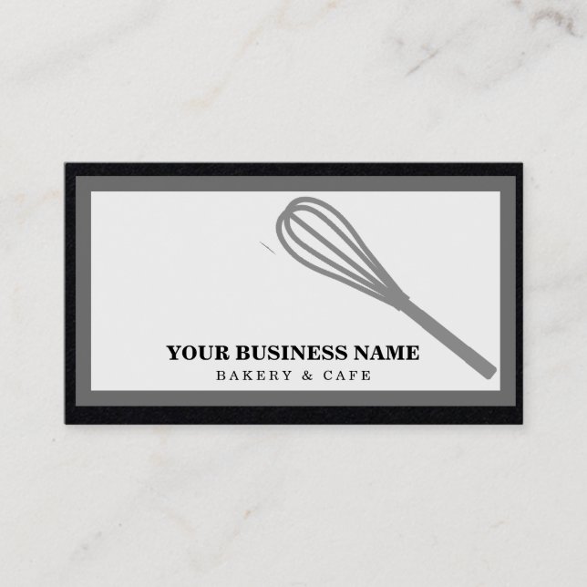 Modern Kitchen Whisk Bakery Business Card (Front)