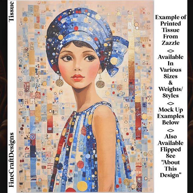 Modern Klimt Inspired Woman EC5L Decoupage Tissue Paper (Creator Uploaded)