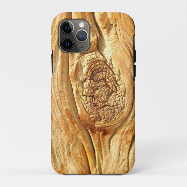 Modern Knotty Wood Grain Texture Case-Mate iPhone Case (Back)