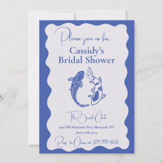 Modern Koi Fish Bridal Shower Invitation