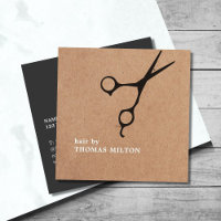 Modern Kraft Black Scissors Hair Stylist