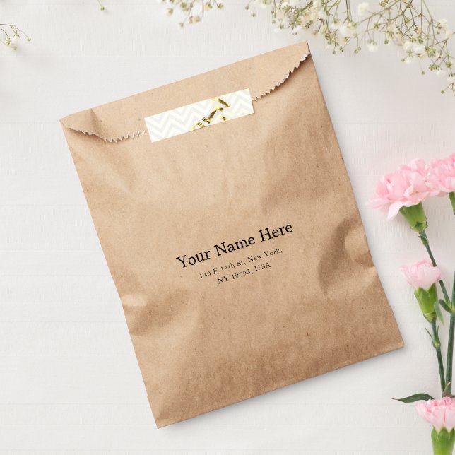 Modern Kraft Favour Bag with Custom Text (Sealed)